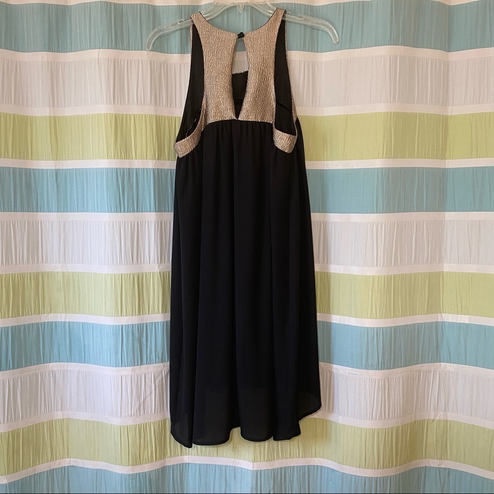 Needle & Thread Metallic & Black Sleeveless Dress Sz Small - Picture 6 of 9